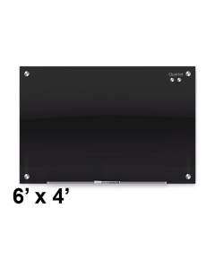 Quartet G7248B Infinity 6 x 4 Black Magnetic Glass Whiteboard (Smaller board shown; actual has six mounting points)