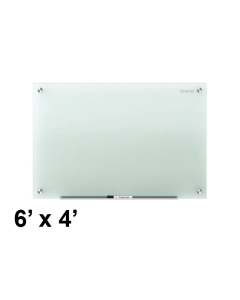 Quartet G7248F Infinity 6 ft. x 4 ft. White Frosted Glass Whiteboard (Smaller board shown; actual has six mounting points)