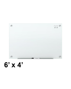 Quartet G7248W Infinity 6 ft. x 4 ft. White Magnetic Glass Whiteboard (Smaller board shown; actual has six mounting points)