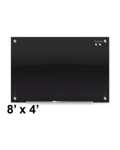 Quartet G9648B Infinity 8 ft. x 4 ft. Black Magnetic Glass Whiteboard (Smaller board shown; actual has eight mounting points)