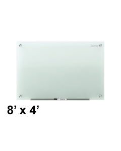 Quartet Infinity 8 ft. x 4 ft. White Frosted Glass Whiteboard (Smaller size shown; actual model has 8 mounting points) 