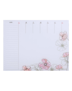 Quartet 17" x 22" Desktop Glass Notepad Planner, Floral