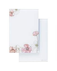 Quartet 6" x 9" Glass Notepad, 2-Pack, Floral