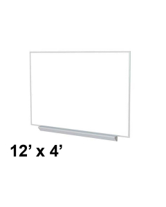 Ghent A2M412 Aluminum Frame 12 ft. x 4 ft. Porcelain Magnetic with Box Tray