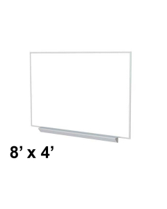 Ghent A2M48 Aluminum Frame 8 ft. x 4 ft. Porcelain Magnetic with Box Tray