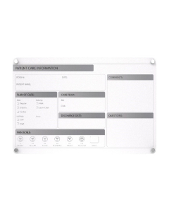 Ghent Graphics Slide Changeable Non-Magnetic Glass Whiteboard With Standoffs, Horizonta