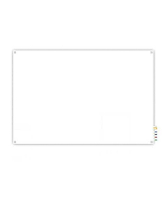 Ghent Harmony Magnetic Glass Whiteboard With Square Corners, 4 Rare Earth Magnets, 4 Markers and Eraser 