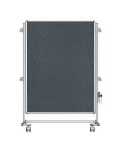 Ghent 46" x 34" Nexus Jr. Partition Double-Sided Mobile Fabric Bulletin Board, Grey