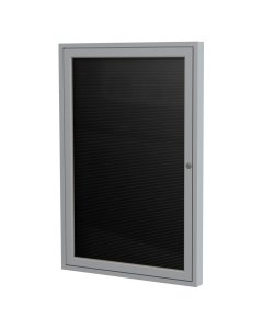 Ghent Outdoor 3' x 3' Pin-On Enclosed Vinyl Letter Board, Black/Silver