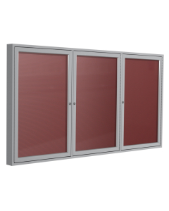 Ghent Outdoor 6' x 4' Pin-On Enclosed Vinyl Letter Board, Burgundy/Silver