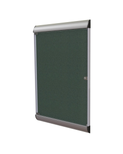 Ghent Silhouette Indoor 2.25' x 3.5' Silver Aluminum Frame Enclosed Vinyl Bulletin Board (Shown in Ebony)