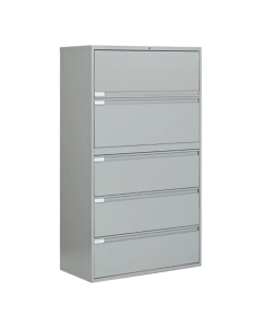 Global 9342P-5F1H 5-Drawer 42" Wide Lateral File Cabinet, Letter & Legal (Shown in Light Grey)