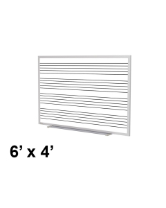 Ghent GM1-46-MS 6 ft. x 4 ft. Music Staff Graphic Porcelain Whiteboard with Blade Tray