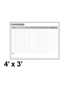 Ghent 4' x 3' Magnetic Painted Steel OR Schedule Whiteboard