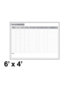 Ghent 6' x 4' Non-Magnetic OR Schedule Whiteboard