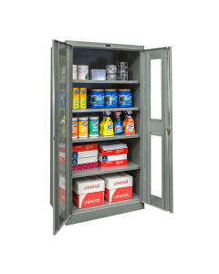 Hallowell 400 Series 36" W x 72" H Safety-View Storage Cabinets (Shown in Dark Grey)