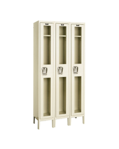 Hallowell Single Tier 3-Wide Safety-View Lockers, Tan