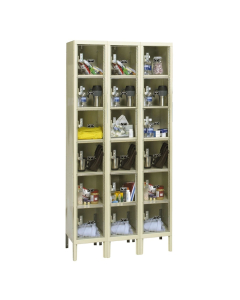 Hallowell 6-Tier 3-Wide Safety-View Plus Box Lockers, Tan