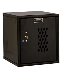 Hallowell Cubix Ventilated Modular Box Locker, Unassembled 12" (Shown in Black with Key Lock)