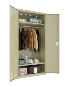 Hirsh 36" W x 18" D x 72" H Steel Full-Width Wardrobe Cabinet (Shown in Putty)