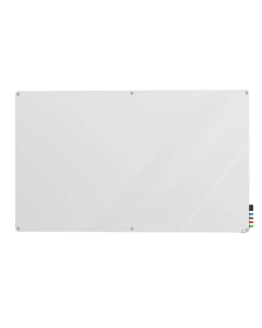 Ghent Harmony 5' x 4' Glass Whiteboard With Radius Corners, 4 Markers and Eraser