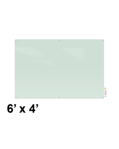 Ghent HMYRN46FR Harmony 6 x 4 Radius Corners Frosted Non-Magnetic Glass Whiteboard