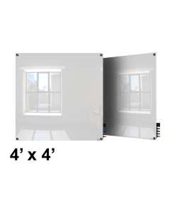Ghent HMYSN44 Harmony 4 x 4 Square Corners Colored Non-Magnetic Glass Whiteboard - Shown in White