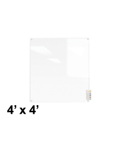 Ghent Harmony 4' x 4' Square Corners Frosted Non-Magnetic Glass Whiteboard