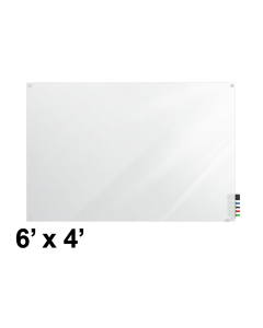 Ghent Harmony 6' x 4' Square Corners Frosted Non-Magnetic Glass Whiteboard