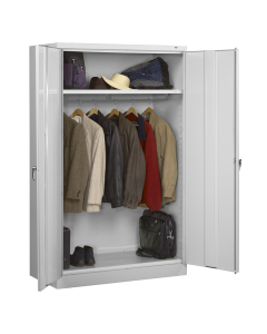 Tennsco 48" W x 78" H Jumbo Uniform Storage Cabinets, Assembled (Shown in Light Grey)