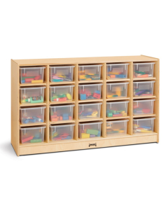 Jonti-Craft 20 Cubbie-Tray Mobile Classroom Storage with Clear Trays