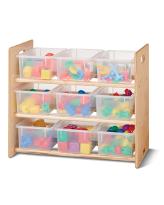 Jonti-Craft Cubbie-Tray Classroom Storage Rack with Clear Cubbie-Trays (Example of Use)