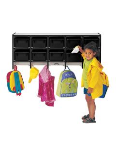 Jonti-Craft Rainbow Accents 10-Section Wall Mount Cubbie Coat Locker with Trays