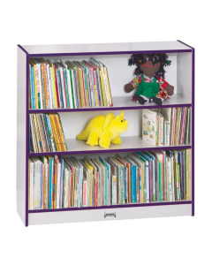 Jonti-Craft Rainbow Accents 36" Short 3-Shelf Classroom Bookcase, (Show in Purple)