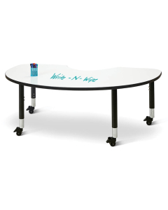Jonti-Craft Berries 72" W x 48" D Kidney-Shaped Mobile Dry Erase Classroom Activity Table