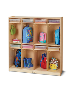 Jonti-Craft Take Home Center 8-Section Cubby Coat Locker with Clear Trays