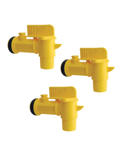 Vestil Polyethylene Bung Jumbo Manual Drum Faucet 2" Yellow, Pack of 3
