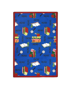 Joy Carpets Bookworm Classroom Rug, Blue