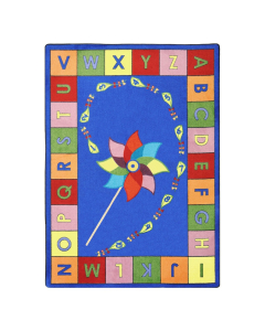 Joy Carpets Alphabet Pinwheel Classroom Rug, Primary