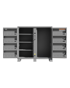 Durham Steel 60" W x 27.25" D Steel Jobsite 3-Shelf Storage Cabinet Box Chest with 8 Door Shelves, Gray