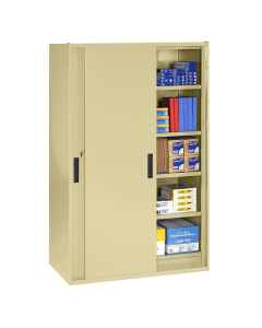 Tennsco 48" W x 78" H Jumbo Storage Cabinets, Sliding Door, Assembled (Shown in Sand)