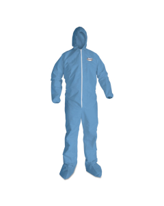 KleenGuard A65 Hood & Boot Flame-Resistant Coveralls, Blue, 3X-Large, 21/Pack