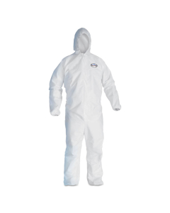KleenGuard A20 Elastic Back, Cuff and Ankles Hooded Coveralls, 4X-Large, White, 20/Pack