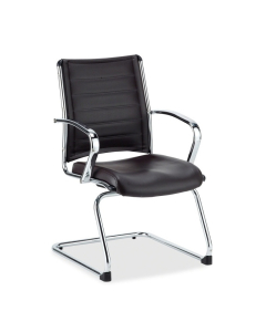 Eurotech Europa LE833 Leather Mid-Back Guest Chair (Shown in Black)