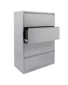 Office Star 4-Drawer 36" W Lateral File Cabinet, Letter & Legal (Shown in Silver)