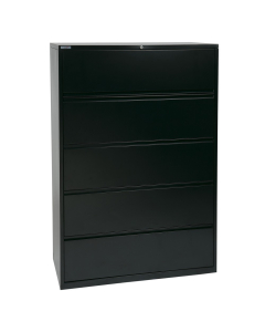 Office Star 5-Drawer 42" W Lateral File Cabinet, Letter & Legal (Shown in Black)
