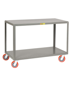 Little Giant 2-Shelf Steel Mobile Table with 6" Polyurethane Swivel Casters, 3600 lb Capacity