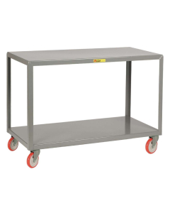 Little Giant 2-Shelf Steel Mobile Table with 5" Polyurethane Swivel Casters, 1000 lb Capacity