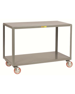 Little Giant 2-Shelf Steel Mobile Table with 5" Polyurethane Swivel Casters with Brakes, 1200 lb Capacity 