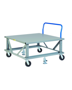 Little Giant PDSEH42486PH2FL Ergonomic Adjustable Height Pallet Stand With Handle & Solid Deck, 42" x 48"